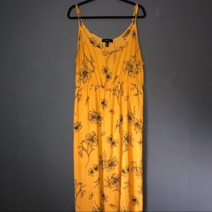 Plus Floral Maxi Dress in Yellow and Black